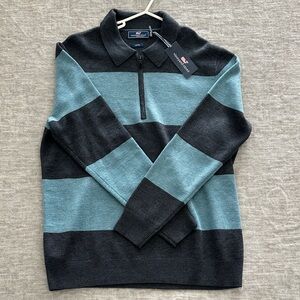 Vineyard Vines Men's Zip-Up Sweater - Black and Blue